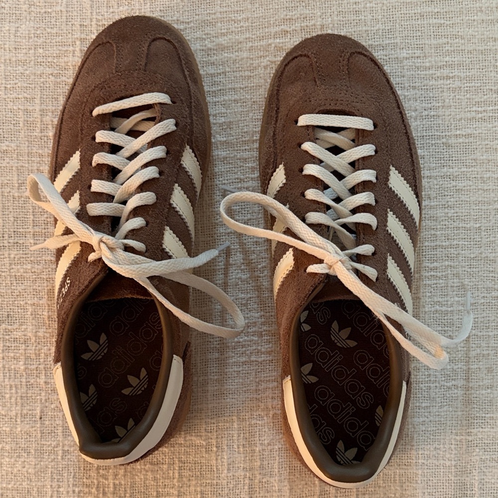 adidas Women's Suede Sneakers in Brown and Cream